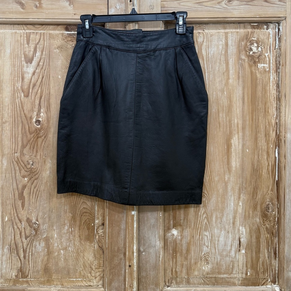 High quality vintage lamb Leather Skirt